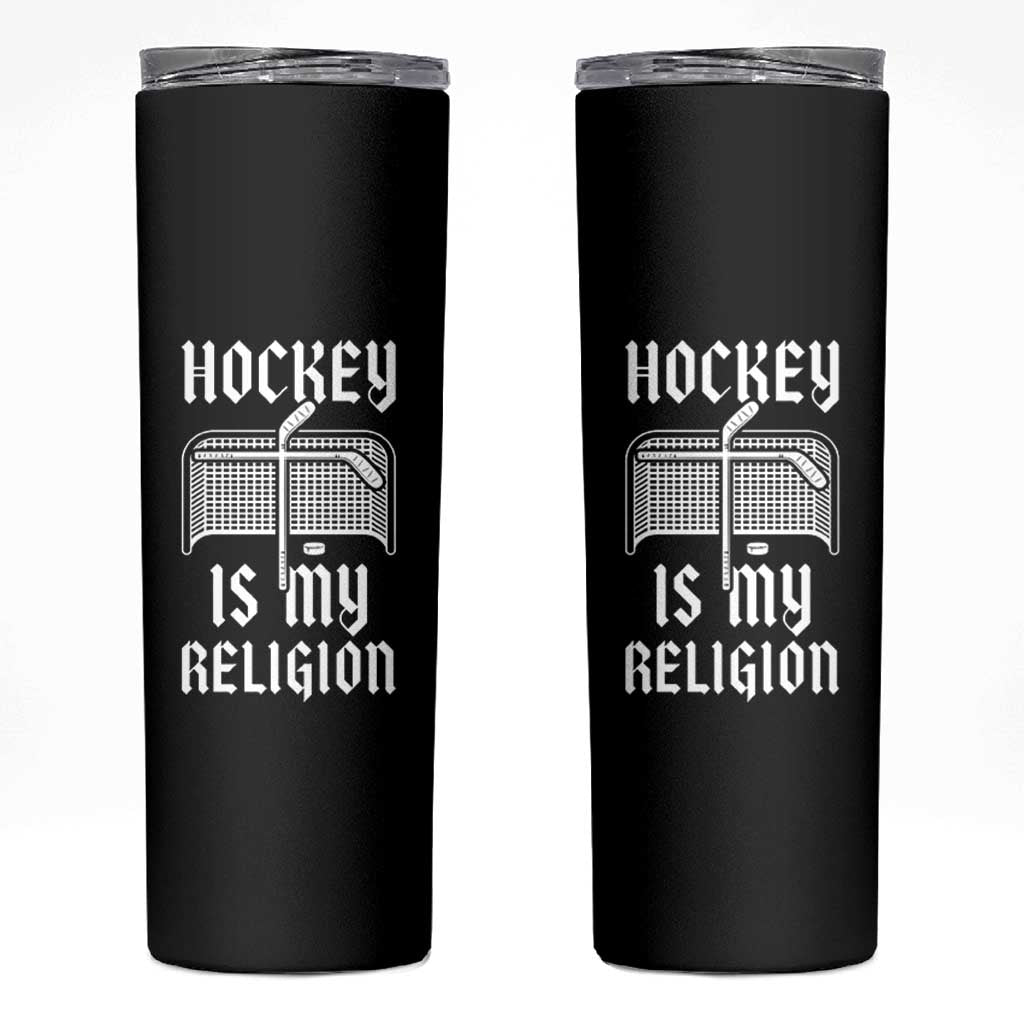 Hockey Is My Religion Skinny Tumbler Funny Christian Goalie Gift - Wonder Print Shop