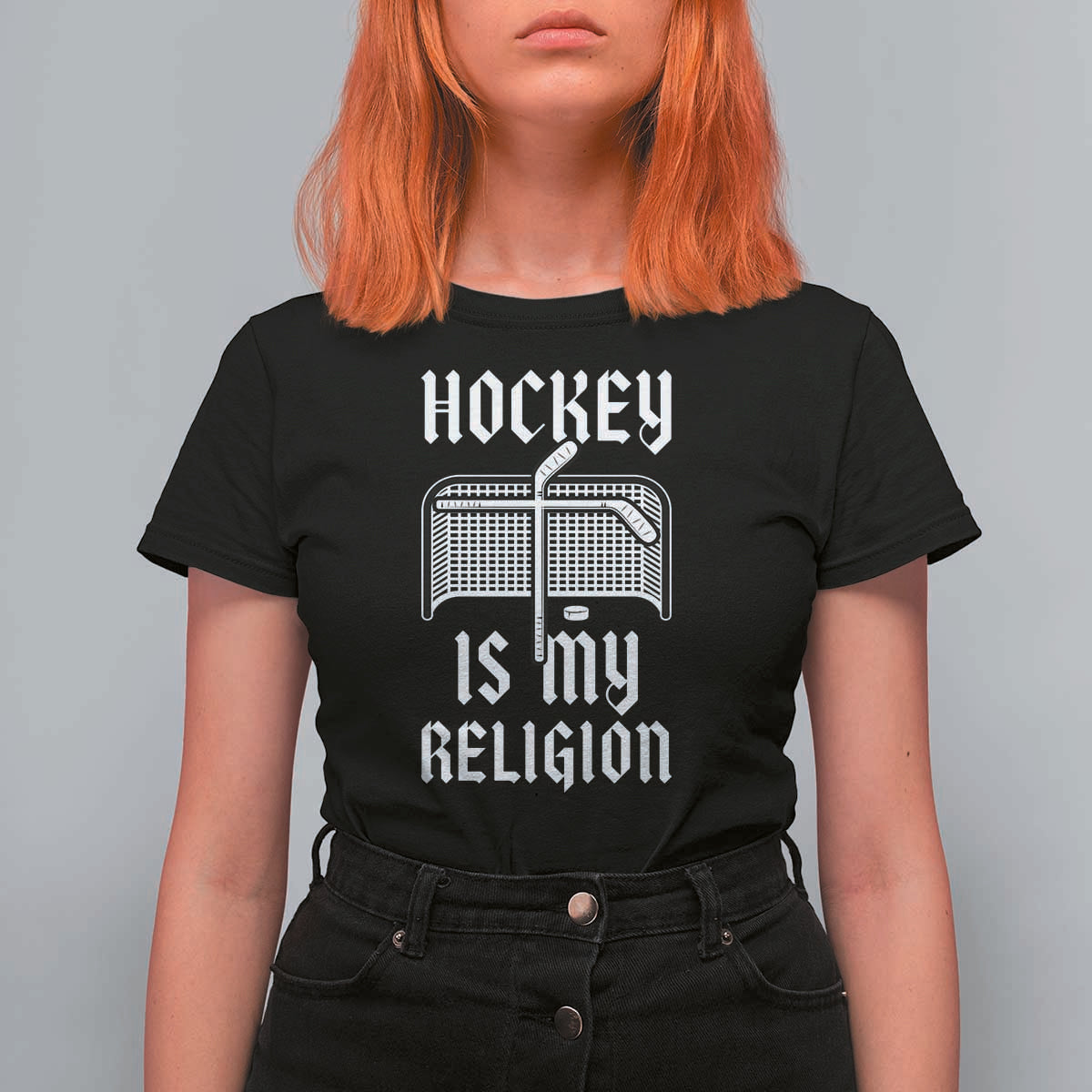 Hockey Is My Religion T Shirt For Women Funny Christian Goalie Gift - Wonder Print Shop