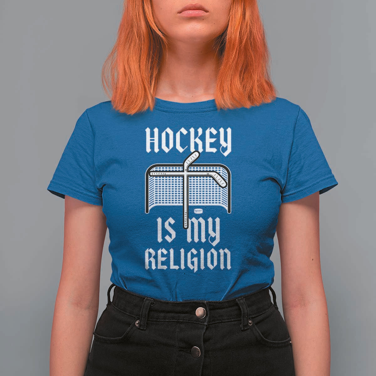 Hockey Is My Religion T Shirt For Women Funny Christian Goalie Gift - Wonder Print Shop