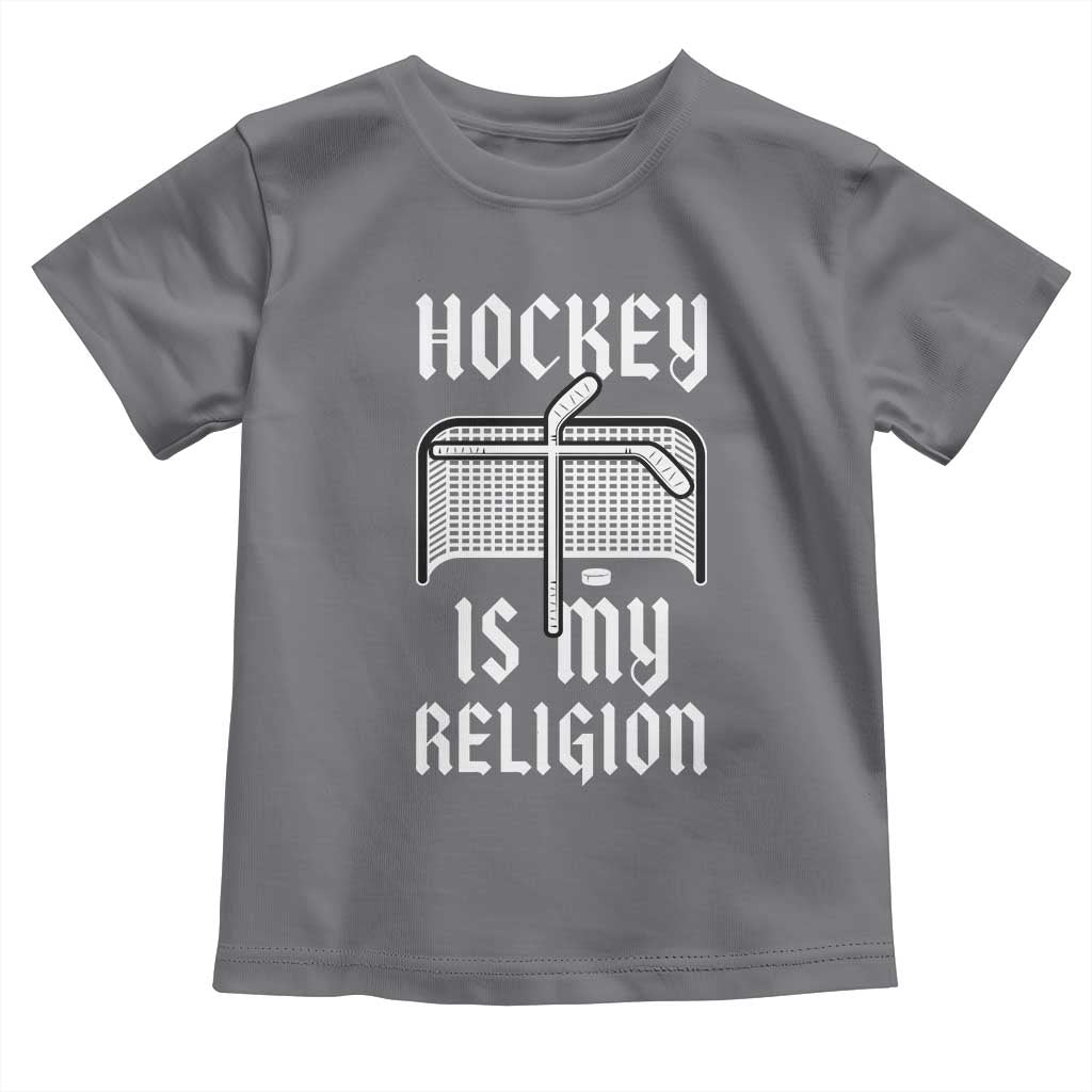 Hockey Is My Religion Toddler T Shirt Funny Christian Goalie Gift - Wonder Print Shop