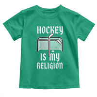 Hockey Is My Religion Toddler T Shirt Funny Christian Goalie Gift - Wonder Print Shop