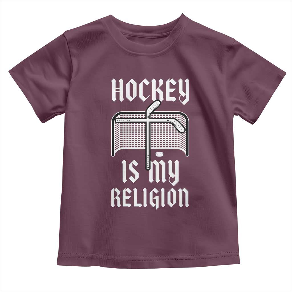 Hockey Is My Religion Toddler T Shirt Funny Christian Goalie Gift - Wonder Print Shop