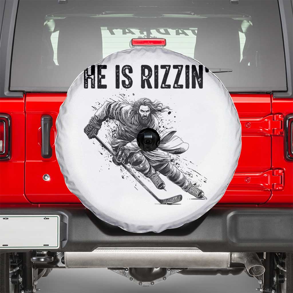 Funny Christian Ice Hockey Lover Gift Spare Tire Cover He Is Rizzin - Wonder Print Shop