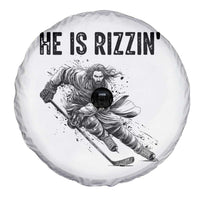Funny Christian Ice Hockey Lover Gift Spare Tire Cover He Is Rizzin - Wonder Print Shop