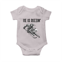Funny Christian Ice Hockey Lover Gift Baby Onesie He Is Rizzin - Wonder Print Shop
