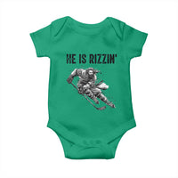 Funny Christian Ice Hockey Lover Gift Baby Onesie He Is Rizzin - Wonder Print Shop