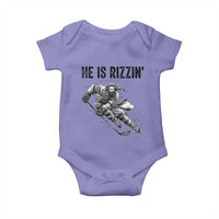 Funny Christian Ice Hockey Lover Gift Baby Onesie He Is Rizzin - Wonder Print Shop