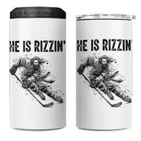 Funny Christian Ice Hockey Lover Gift 4 in 1 Can Cooler Tumbler He Is Rizzin - Wonder Print Shop