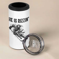 Funny Christian Ice Hockey Lover Gift 4 in 1 Can Cooler Tumbler He Is Rizzin - Wonder Print Shop