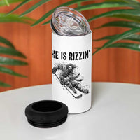 Funny Christian Ice Hockey Lover Gift 4 in 1 Can Cooler Tumbler He Is Rizzin - Wonder Print Shop