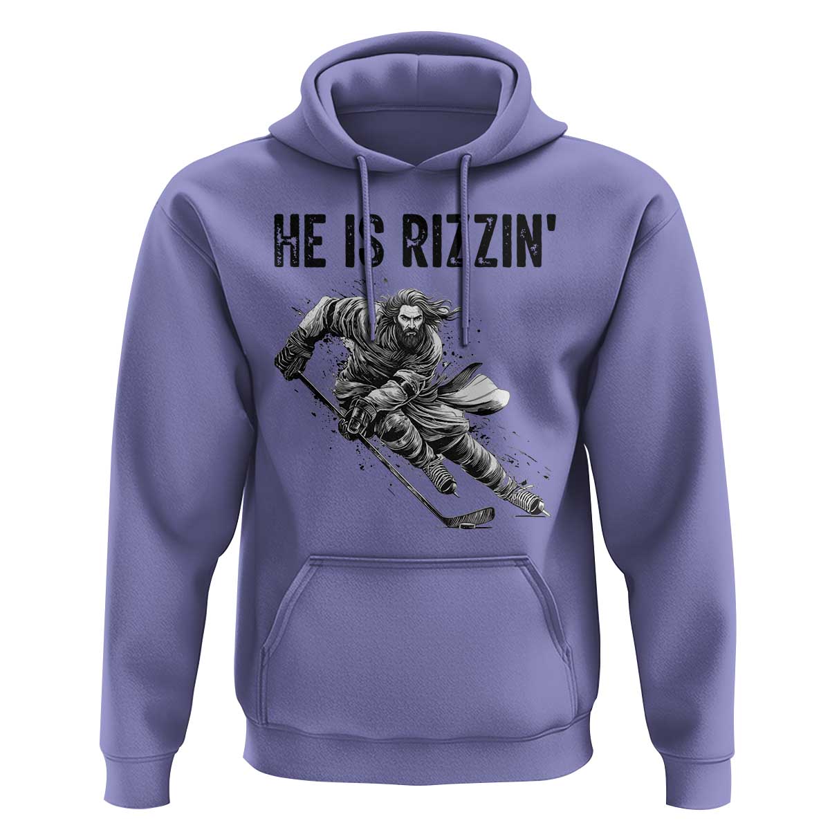 Funny Christian Ice Hockey Lover Gift Hoodie He Is Rizzin - Wonder Print Shop