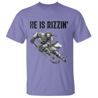 Funny Christian Ice Hockey Lover Gift T Shirt He Is Rizzin - Wonder Print Shop