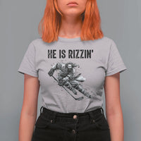 Funny Christian Ice Hockey Lover Gift T Shirt For Women He Is Rizzin - Wonder Print Shop