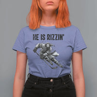 Funny Christian Ice Hockey Lover Gift T Shirt For Women He Is Rizzin - Wonder Print Shop