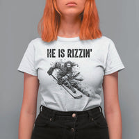 Funny Christian Ice Hockey Lover Gift T Shirt For Women He Is Rizzin - Wonder Print Shop