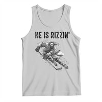 Funny Christian Ice Hockey Lover Gift Tank Top He Is Rizzin - Wonder Print Shop