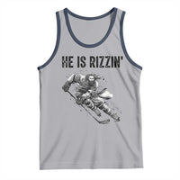 Funny Christian Ice Hockey Lover Gift Tank Top He Is Rizzin - Wonder Print Shop