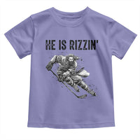 Funny Christian Ice Hockey Lover Gift Toddler T Shirt He Is Rizzin - Wonder Print Shop