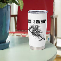 Funny Christian Ice Hockey Lover Gift Tumbler Cup He Is Rizzin - Wonder Print Shop