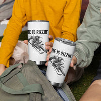 Funny Christian Ice Hockey Lover Gift Tumbler Cup He Is Rizzin - Wonder Print Shop