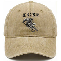 Funny Christian Ice Hockey Lover Gift Washed Cotton Baseball Cap He Is Rizzin