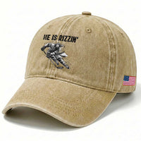 Funny Christian Ice Hockey Lover Gift Washed Cotton Baseball Cap He Is Rizzin