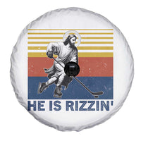He Is Rizzin Spare Tire Cover Christian Hockey Retro Funny Gift For Believers - Wonder Print Shop