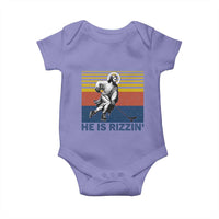 He Is Rizzin Baby Onesie Christian Hockey Retro Funny Gift For Believers - Wonder Print Shop