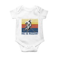 He Is Rizzin Baby Onesie Christian Hockey Retro Funny Gift For Believers - Wonder Print Shop