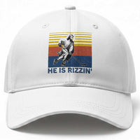 He Is Rizzin Baseball Cap Christian Hockey Retro Funny Gift For Believers