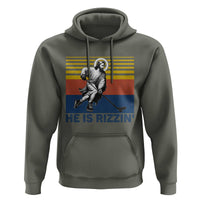 He Is Rizzin Hoodie Christian Hockey Retro Funny Gift For Believers - Wonder Print Shop