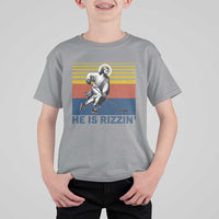 He Is Rizzin T Shirt For Kid Christian Hockey Retro Funny Gift For Believers - Wonder Print Shop