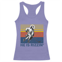 He Is Rizzin Racerback Tank Top Christian Hockey Retro Funny Gift For Believers - Wonder Print Shop