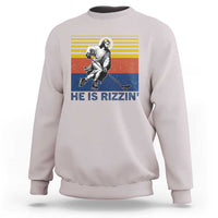 He Is Rizzin Sweatshirt Christian Hockey Retro Funny Gift For Believers - Wonder Print Shop