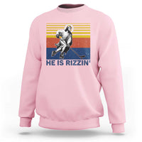 He Is Rizzin Sweatshirt Christian Hockey Retro Funny Gift For Believers - Wonder Print Shop
