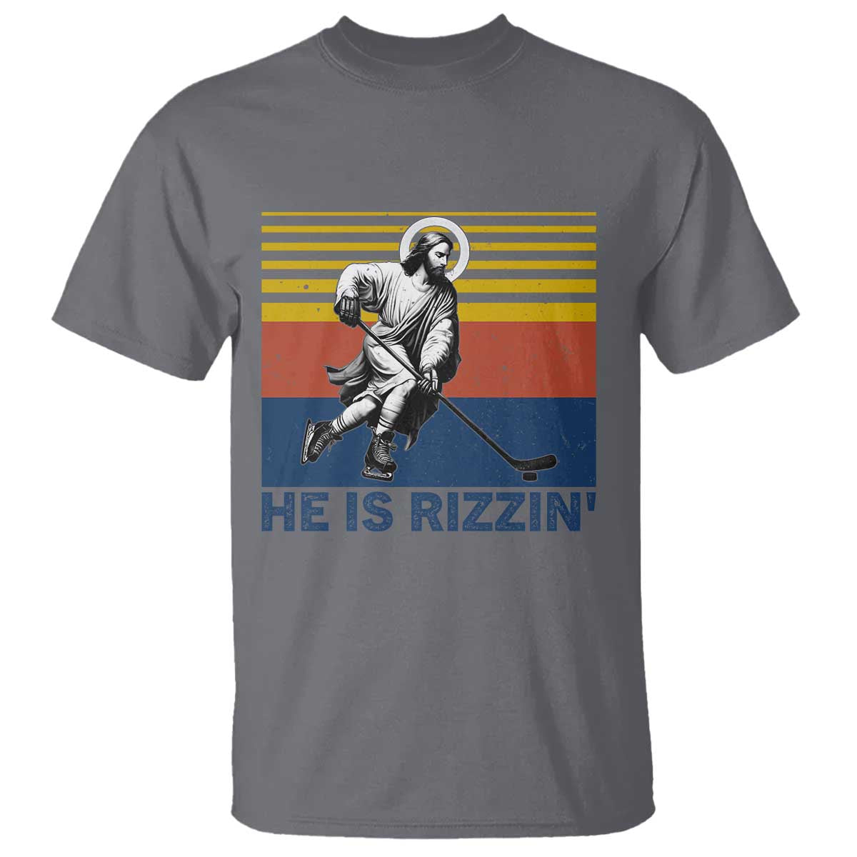 He Is Rizzin T Shirt Christian Hockey Retro Funny Gift For Believers - Wonder Print Shop