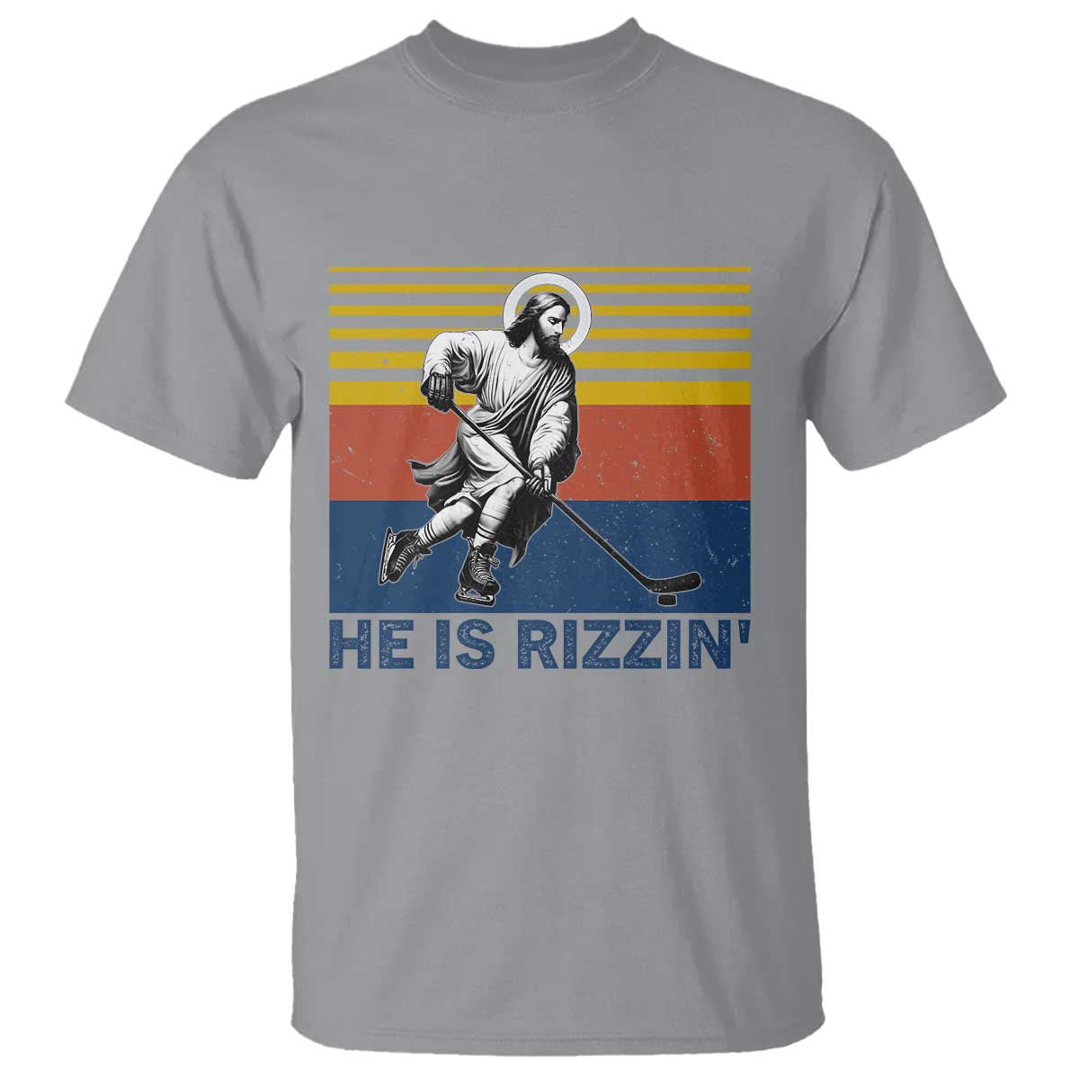 He Is Rizzin T Shirt Christian Hockey Retro Funny Gift For Believers - Wonder Print Shop