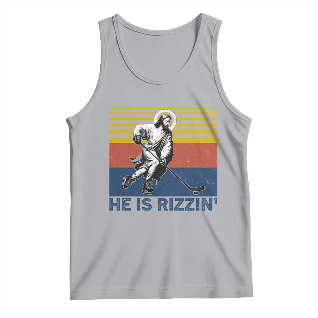 He Is Rizzin Tank Top Christian Hockey Retro Funny Gift For Believers - Wonder Print Shop