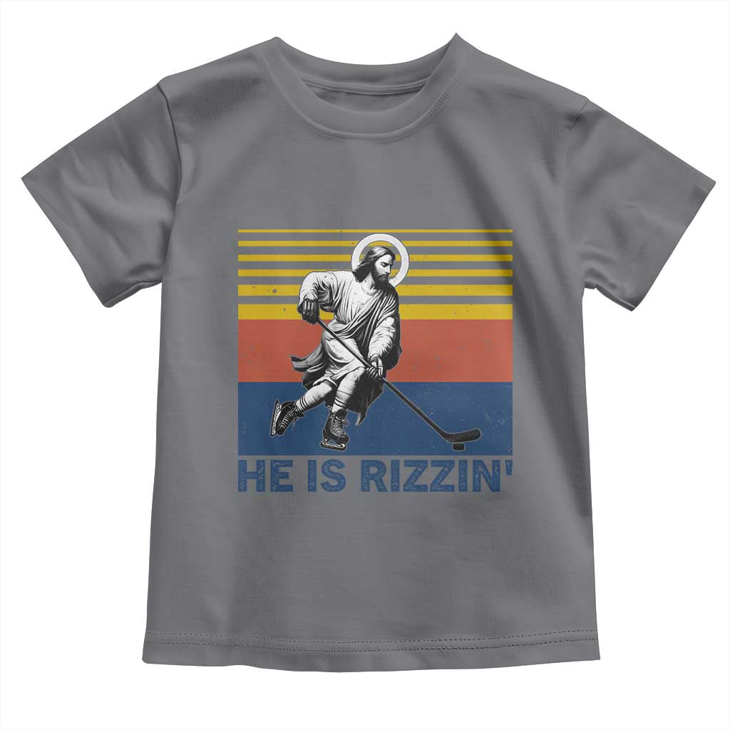 He Is Rizzin Toddler T Shirt Christian Hockey Retro Funny Gift For Believers - Wonder Print Shop