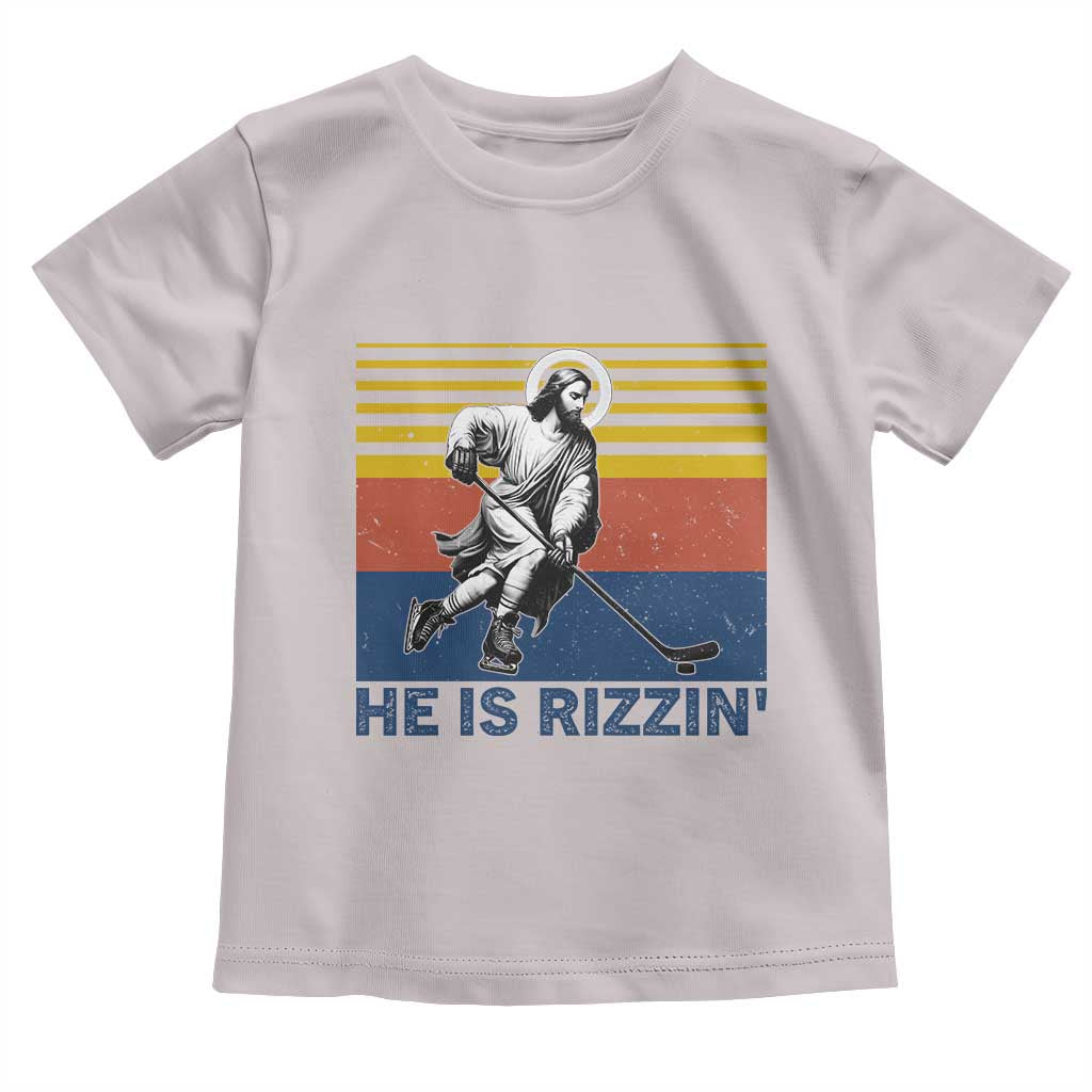 He Is Rizzin Toddler T Shirt Christian Hockey Retro Funny Gift For Believers - Wonder Print Shop