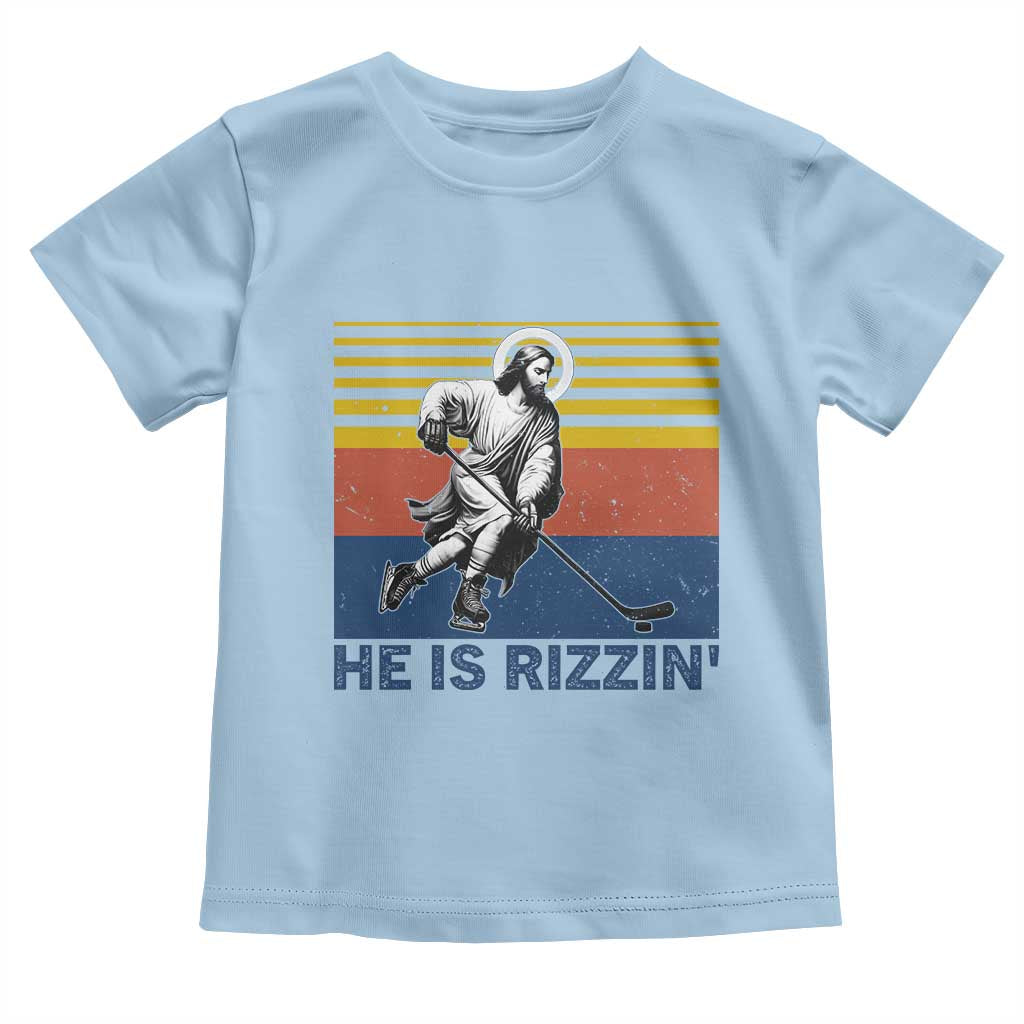 He Is Rizzin Toddler T Shirt Christian Hockey Retro Funny Gift For Believers - Wonder Print Shop