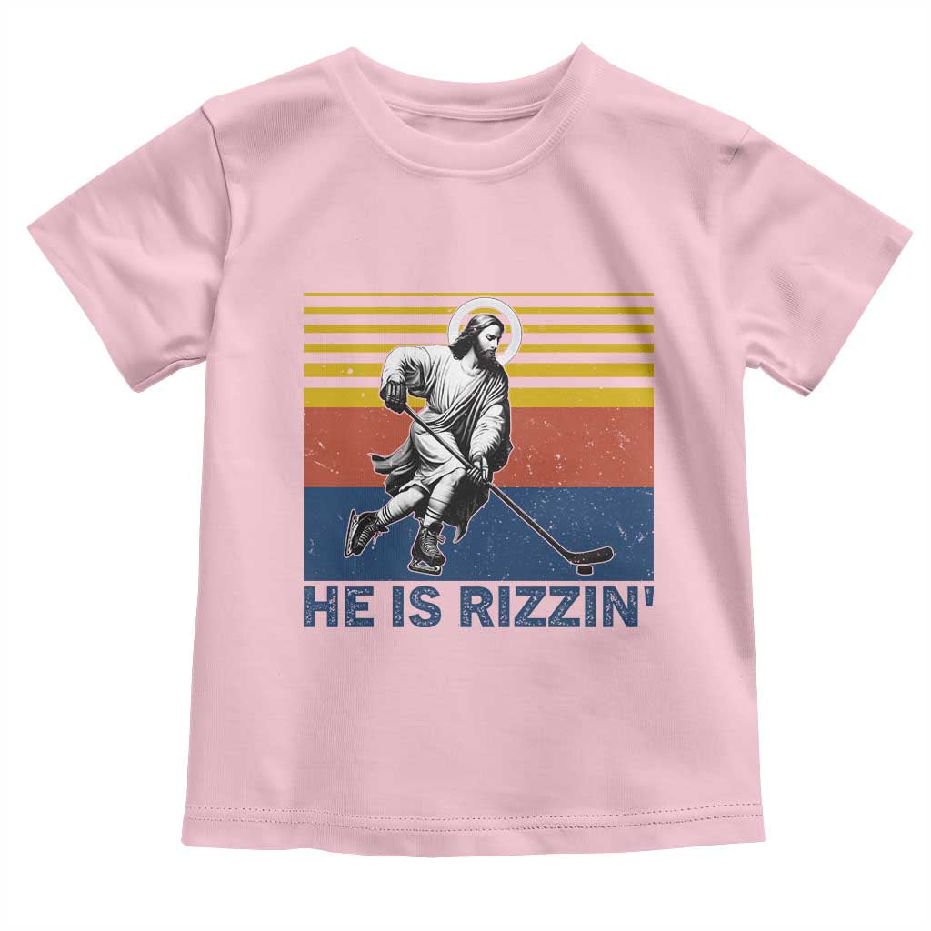 He Is Rizzin Toddler T Shirt Christian Hockey Retro Funny Gift For Believers - Wonder Print Shop