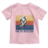 He Is Rizzin Toddler T Shirt Christian Hockey Retro Funny Gift For Believers - Wonder Print Shop