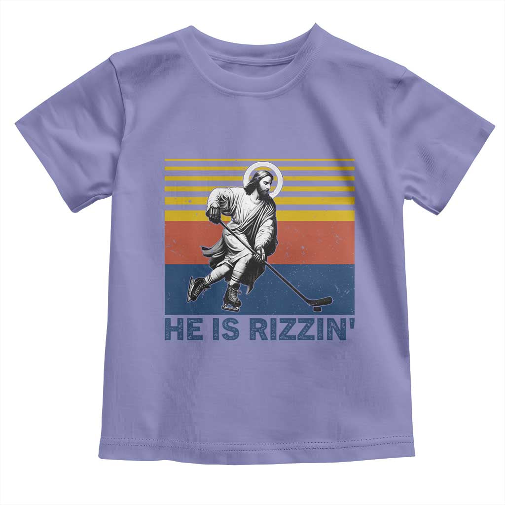 He Is Rizzin Toddler T Shirt Christian Hockey Retro Funny Gift For Believers - Wonder Print Shop