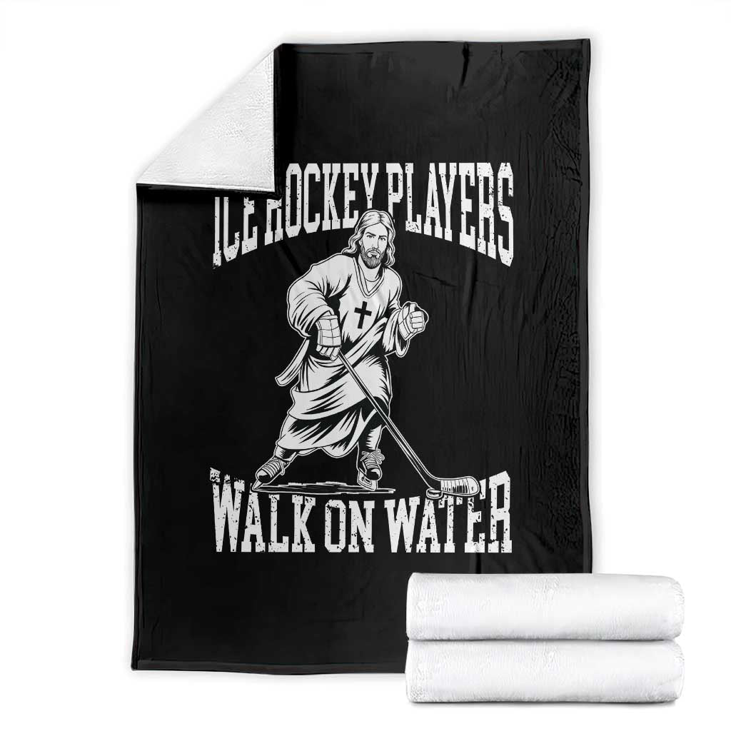 Jesus Ice Hockey Players Walk On Water Throw Blanket Funny Christian Gift - Wonder Print Shop