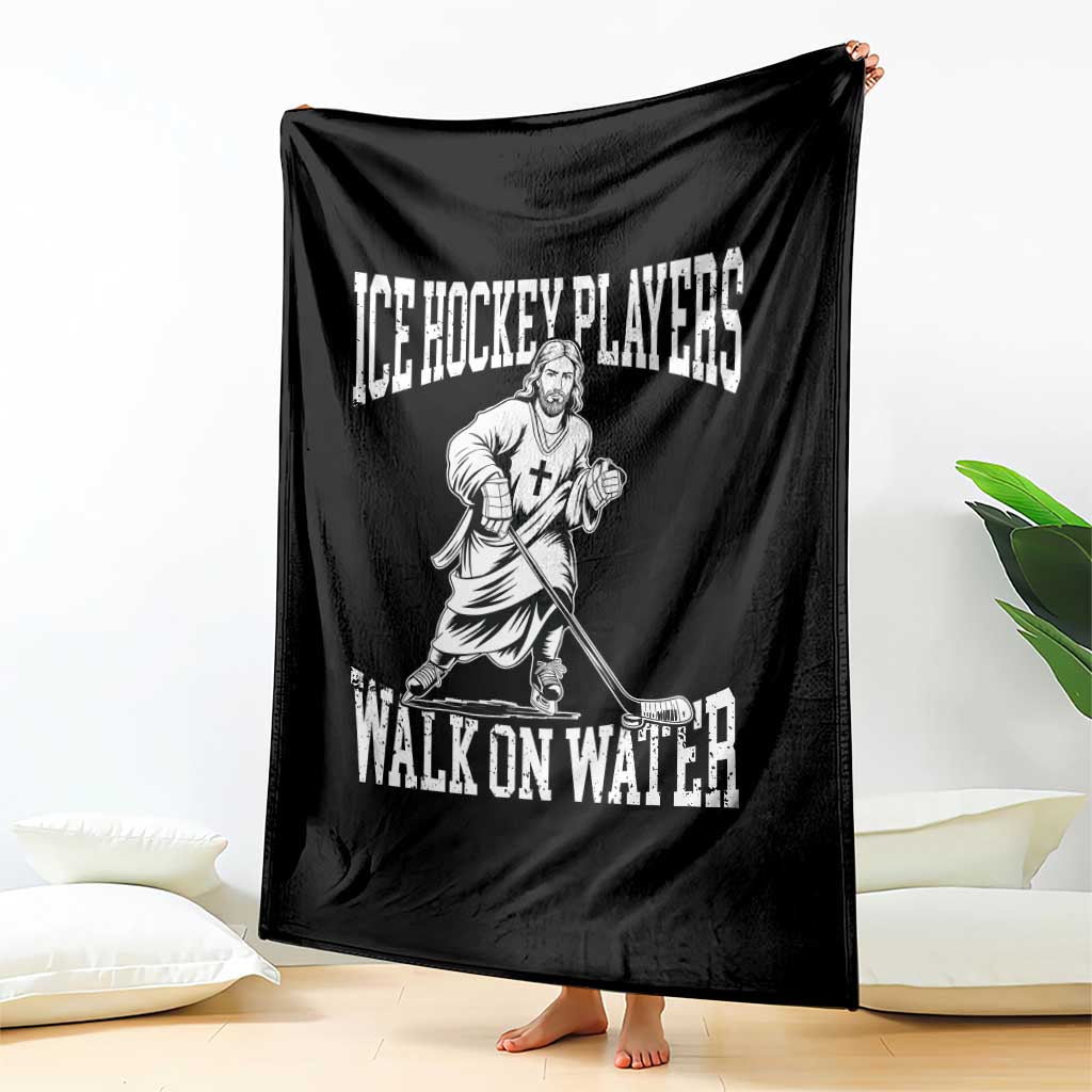 Jesus Ice Hockey Players Walk On Water Throw Blanket Funny Christian Gift - Wonder Print Shop