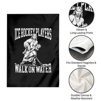 Jesus Ice Hockey Players Walk On Water Garden Flag Funny Christian Gift - Wonder Print Shop