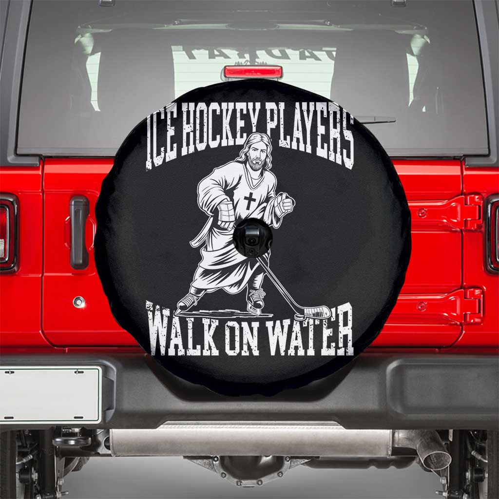 Jesus Ice Hockey Players Walk On Water Spare Tire Cover Funny Christian Gift - Wonder Print Shop