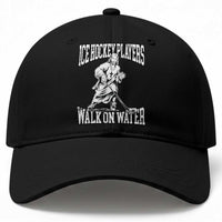 Jesus Ice Hockey Players Walk On Water Baseball Cap Funny Christian Gift