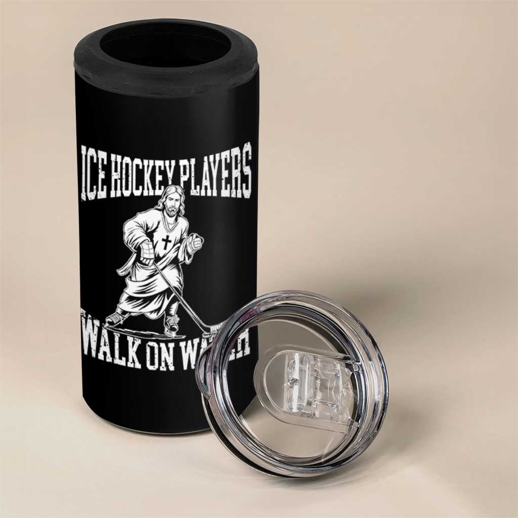 Jesus Ice Hockey Players Walk On Water 4 in 1 Can Cooler Tumbler Funny Christian Gift - Wonder Print Shop